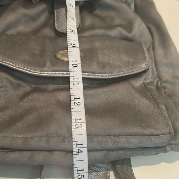 Vintage Bottega Veneta Drawstring Flap Backpack Gray Travel Slouchy Casual 90s main image 6